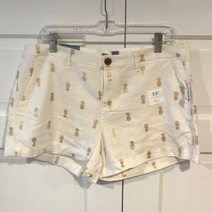 White and gold pineapple shorts